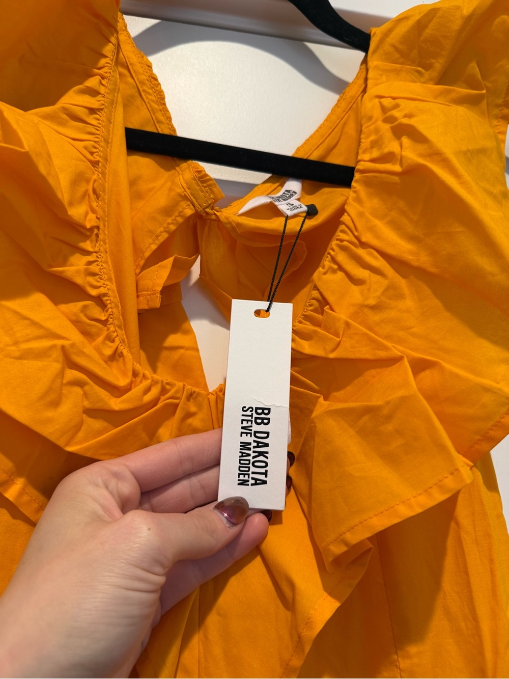 BB Dakota Steve Madden Radiant Yellow Ruffle Tiered Mini Dress Size S NWT - Picture 2 of 5